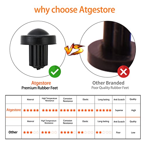 atgestore 12Pcs 5304475129 Grate Rubber Feet Replacement for Frigidaire Gas Range Cooktop Parts AP4499988 Frigidaire Stove Grate Rubber Feet Stove Top Protector Grate Rubber Bumpers Burner Grate foot Grate Pad - Image 4