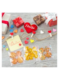 Excefore 400 Pcs Cookie Bags Hearts Cellophane Treat Bags Clear Self-adhesive Candy Bags for Holiday Party Gift Decoration Supplies, 3.94 x 3.94 Inches,  4 Styles  - Image 5