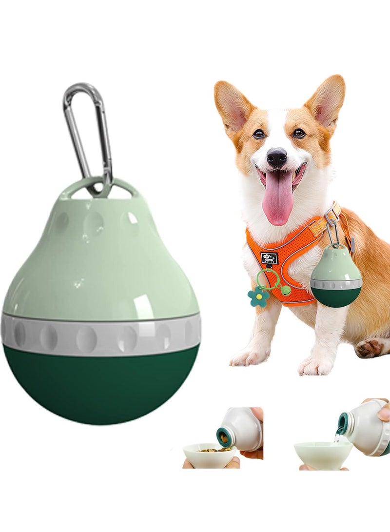 Generic Portable dog water bottle with hanging buckle, suitable for dog outdoor activities, 200/400ml leak-proof dog food storage container, foldable silicone body and easy-to-clean design - Image 1