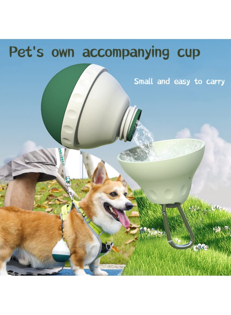 Generic Portable dog water bottle with hanging buckle, suitable for dog outdoor activities, 200/400ml leak-proof dog food storage container, foldable silicone body and easy-to-clean design - Image 2