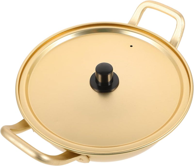 Korean Ramen Noodle Pot 18cm Non-stick Aluminum Stockpot Portable Instant Noodle Soup Cooking Pan for Home and Travel - Image 1