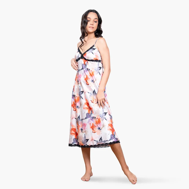 Aadaraya Aadaraya All-Over Floral Print Slip Dress