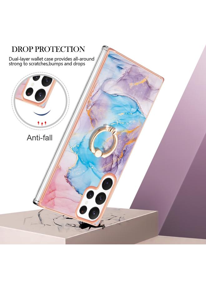 اس-توب جراب لهاتف Samsung Galaxy S22 Ultra 5G مطلي بالكهرباء IMD TPU مع حلقة - Image 2