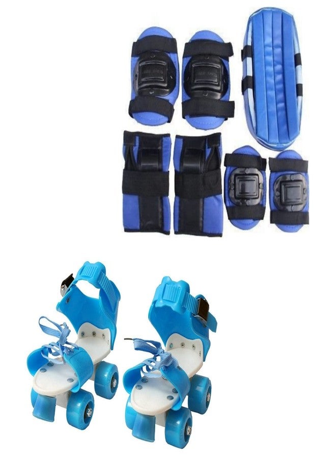 RAKSO RED RK-011 Protection Skating Kit Set for Kids with Helmet Skating, with Roller Skates Shoe KIT Cycling, Running Blue for Kids,Boys,Girls,Men & Women Combo (L)