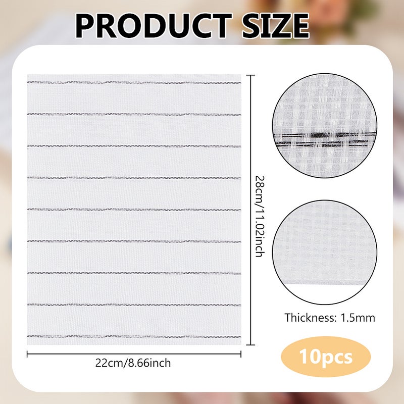 10pcs Rectangle Polyester Insole Cloth Shoe Decoration White 220x280x1.5mm - Image 2