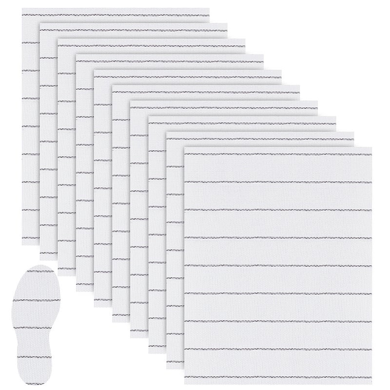10pcs Rectangle Polyester Insole Cloth Shoe Decoration White 220x280x1.5mm - Image 1