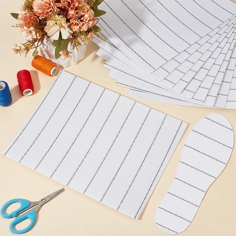10pcs Rectangle Polyester Insole Cloth Shoe Decoration White 220x280x1.5mm - Image 5