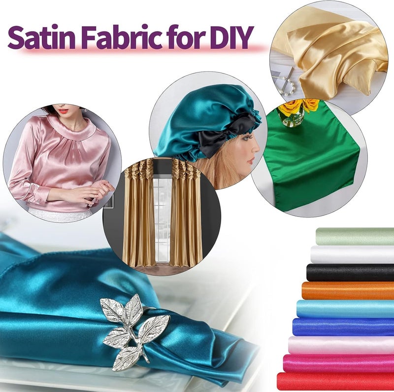 Filloxy Satin Fabric | 44" Wide-600 TC Shiny, Silky Solid Cloth for Bridal Wedding Dress, Fashion Crafts, Costumes, Decorations, Sewing, Draping Gift Wrapping Party Decoration (Pastal Blue, 1 Meter) - Image 5