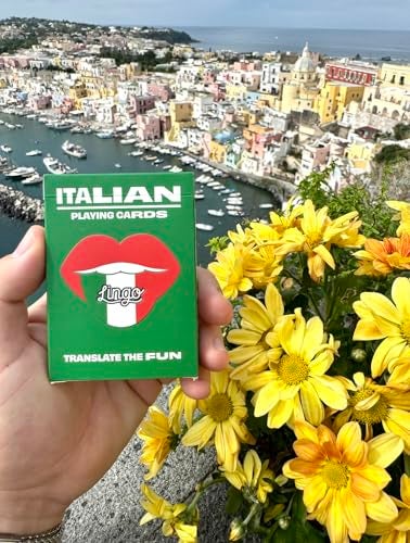 LINGO Italian Lingo Playing Cards | Travel Flashcards | Learn Italian Vocabulary in A Fun & Easy Way | 52 Essential Translations - Image 2