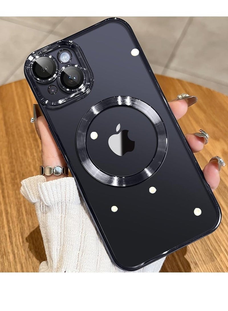 MUNTAQI Black iPhone 14 Cover – Integrated Camera Lens Guard, Military Grade Drop Protection, TOP N56 Magnets, MagSafe Ready - Image 1