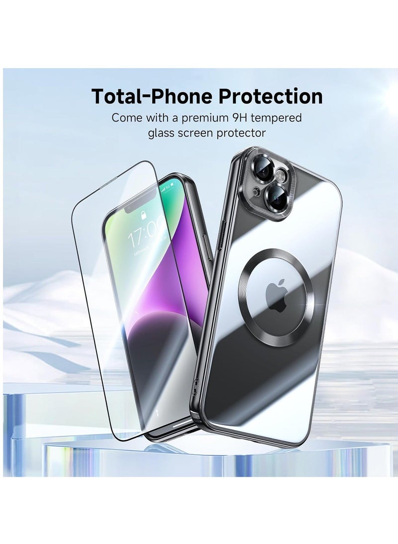 MUNTAQI Black iPhone 14 Cover – Integrated Camera Lens Guard, Military Grade Drop Protection, TOP N56 Magnets, MagSafe Ready - Image 2