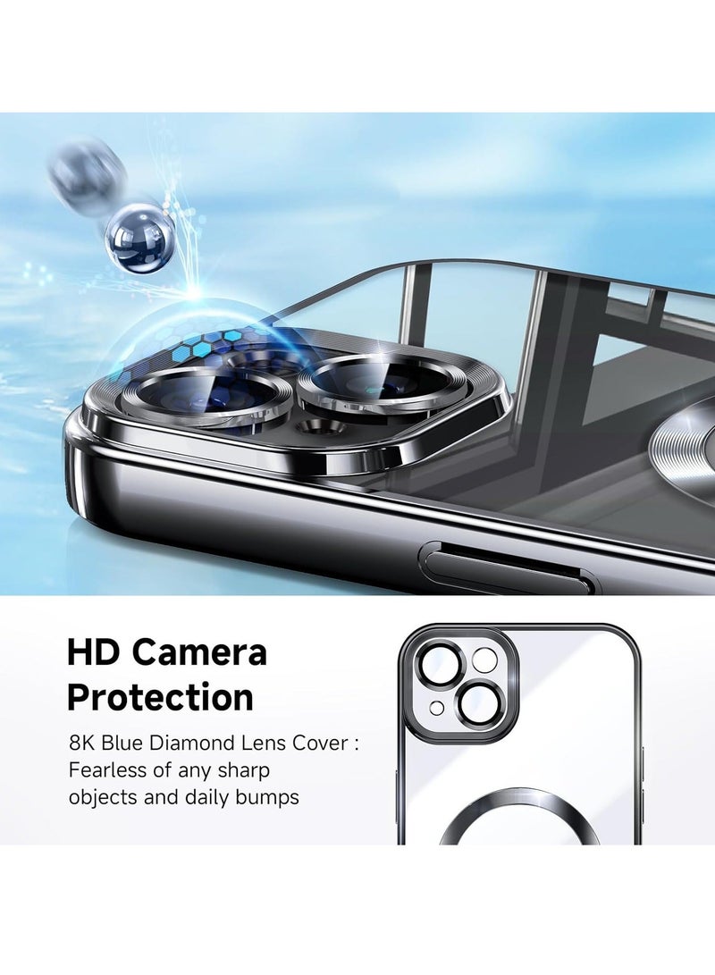 MUNTAQI Black iPhone 14 Cover – Integrated Camera Lens Guard, Military Grade Drop Protection, TOP N56 Magnets, MagSafe Ready - Image 3