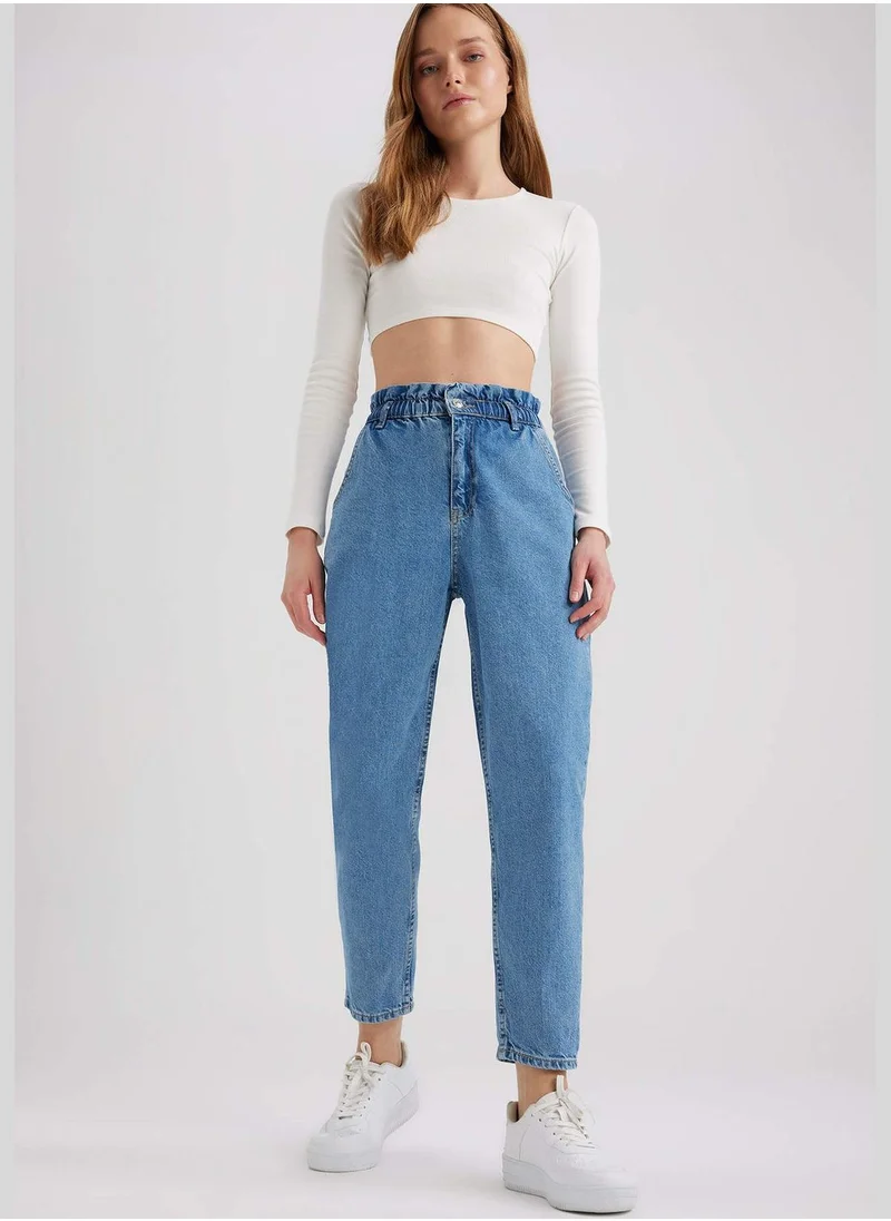 ديفاكتو Woman Paperbag Denim Trousers