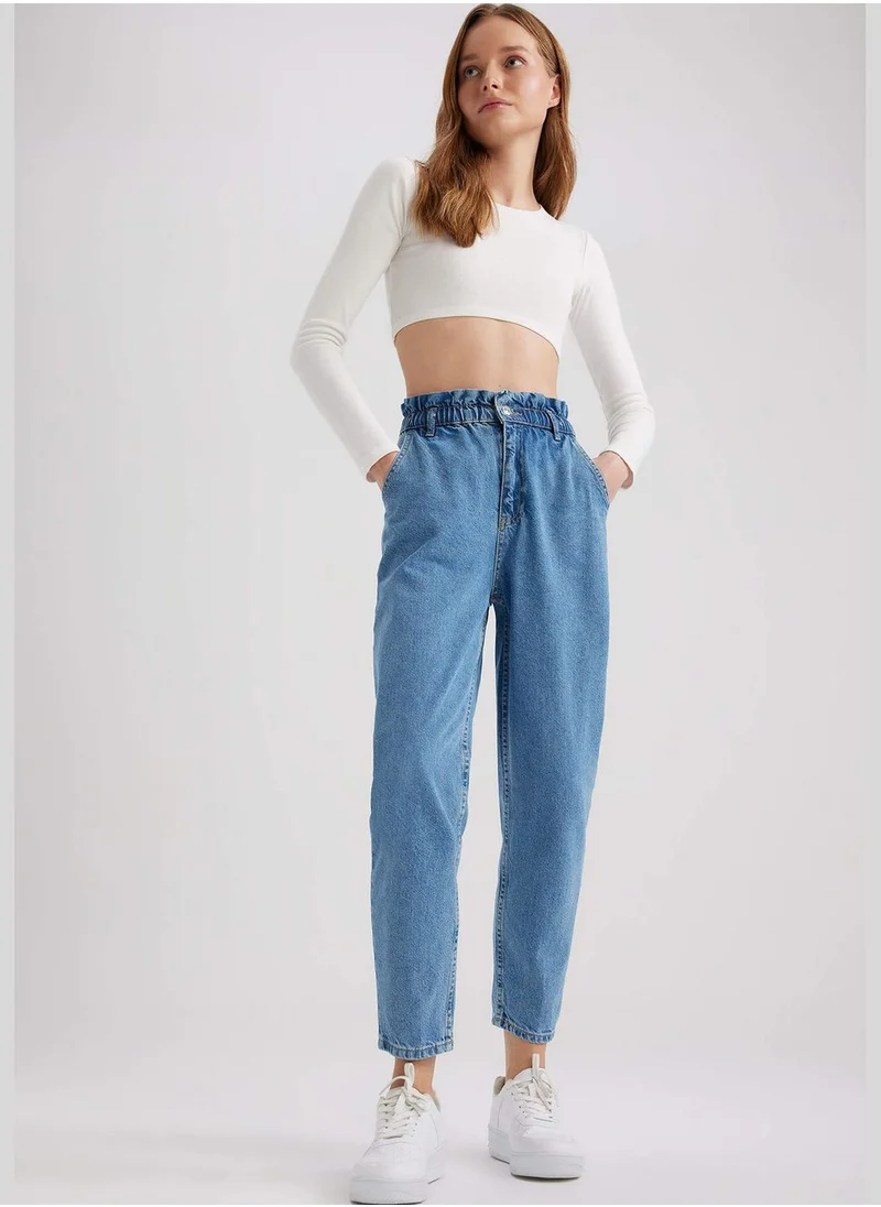 ديفاكتو Woman Paperbag Denim Trousers
