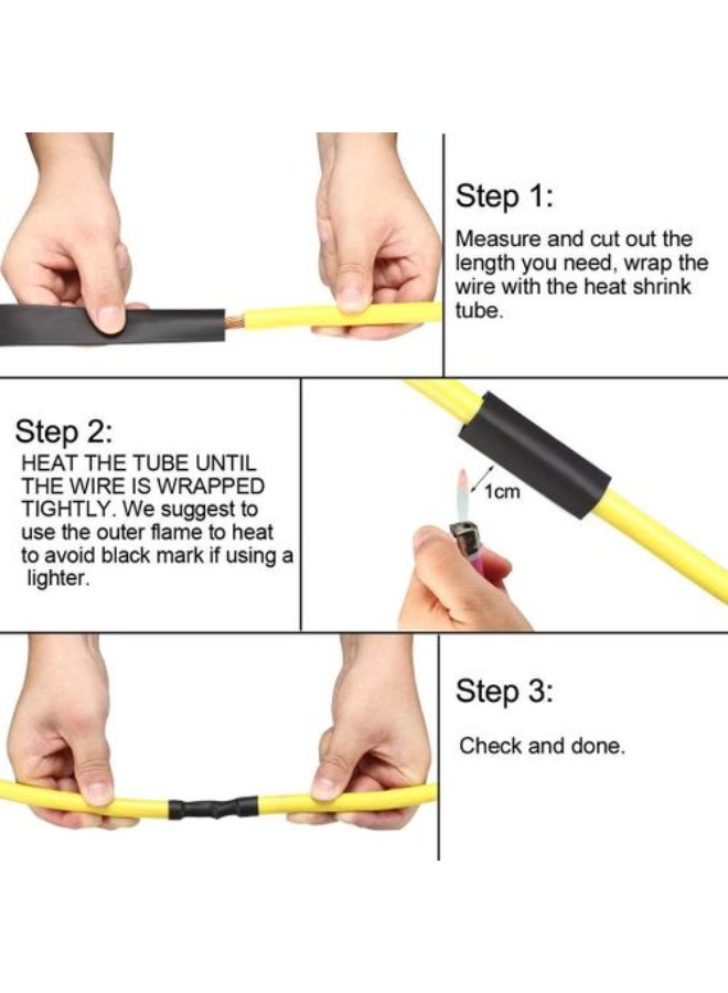WOER Heat Shrink Tube For Protect And Repair Cables - 160 Pcs - Includes 8 sizes (3-4-5-6-8-10-12-15 mm) - Image 3