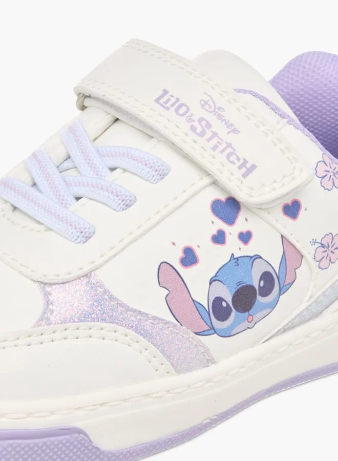 Disney Girls Lilo And Stitch Print Sneakers With Hook And Loop Closure