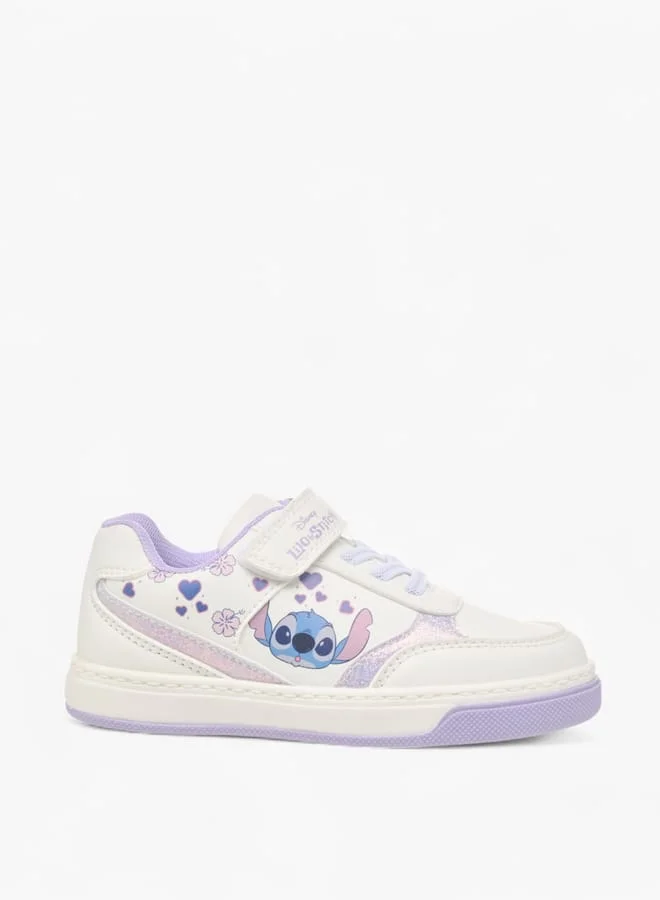 Disney Girls Lilo And Stitch Print Sneakers With Hook And Loop Closure