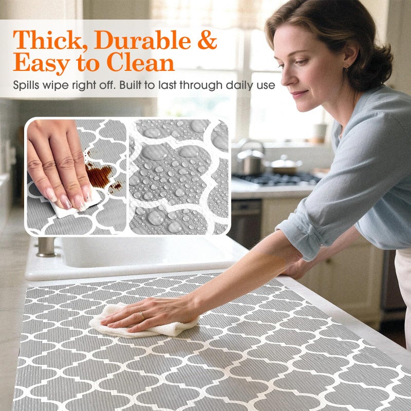 Coavas Extra Grip Thickened Shelf and Drawer Liner - Non-Adhesive Non-Slip Waterproof Mats for Kitchen Cabinets, Drawers, Shelves, Dresser & Cupboard, Easy Cut DIY (Gray, 12IN x 10FT) - Image 4