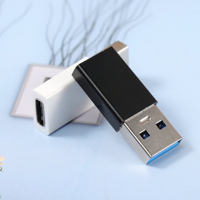 2PCS Mini ABS USB 3.0 Male To Type-C Female Adapter OTG USB3.0 To USB C Adapter Converter for Smartphones Tablet (Black and White) - Image 3