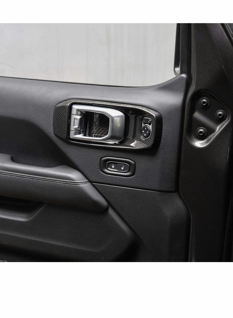 Carbon Fiber Door Handle Bowl Cover for 2018-2020 Jeep Wrangler JL 4-Door Stylish Trim Accessory - Image 1