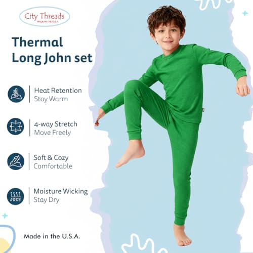 City Threads Kids Thermal Underwear Set Made in USA Sensory Friendly Kids Long Johns, Thermal Set for Boys Base Layer for Ski - Image 2