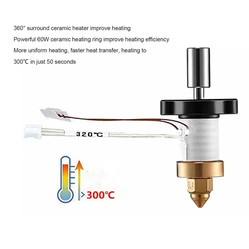 Ceramic Heater Thermistor Kit 60W 360 Degree for K1 3D Printer Hotend Accessories - Image 3