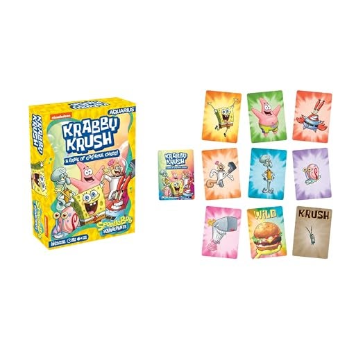 Aquarius Spongebob Krabby Krush Card Game Great Family Fun Ages 6 Officially Licensed Spongebob Squarepants Merchandise Collectibles Card Game - Image 1