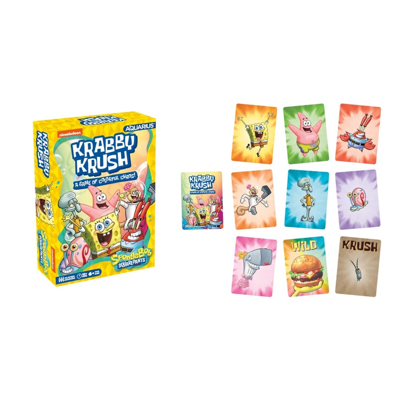 Aquarius Spongebob Krabby Krush Card Game Great Family Fun Ages 6 Officially Licensed Spongebob Squarepants Merchandise Collectibles Card Game - Image 3