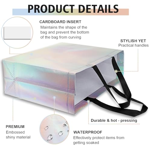 Hugro Tarfive 【18-Pack Shiny Color】 Reusable Gift Bags with Handles, Bulk Goodie Bags for Easter, Baby Shower,Kids Birthday, Party Favors, Wedding, Holiday Goodie | 12.6x4.7x11 Inches | 18 Premium Shiny Color Bag | Eco-Friendly - Image 3