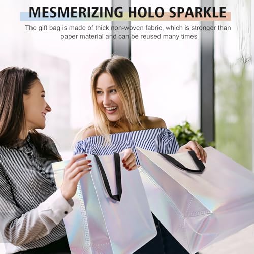 Hugro Tarfive 【18-Pack Shiny Color】 Reusable Gift Bags with Handles, Bulk Goodie Bags for Easter, Baby Shower,Kids Birthday, Party Favors, Wedding, Holiday Goodie | 12.6x4.7x11 Inches | 18 Premium Shiny Color Bag | Eco-Friendly - Image 5
