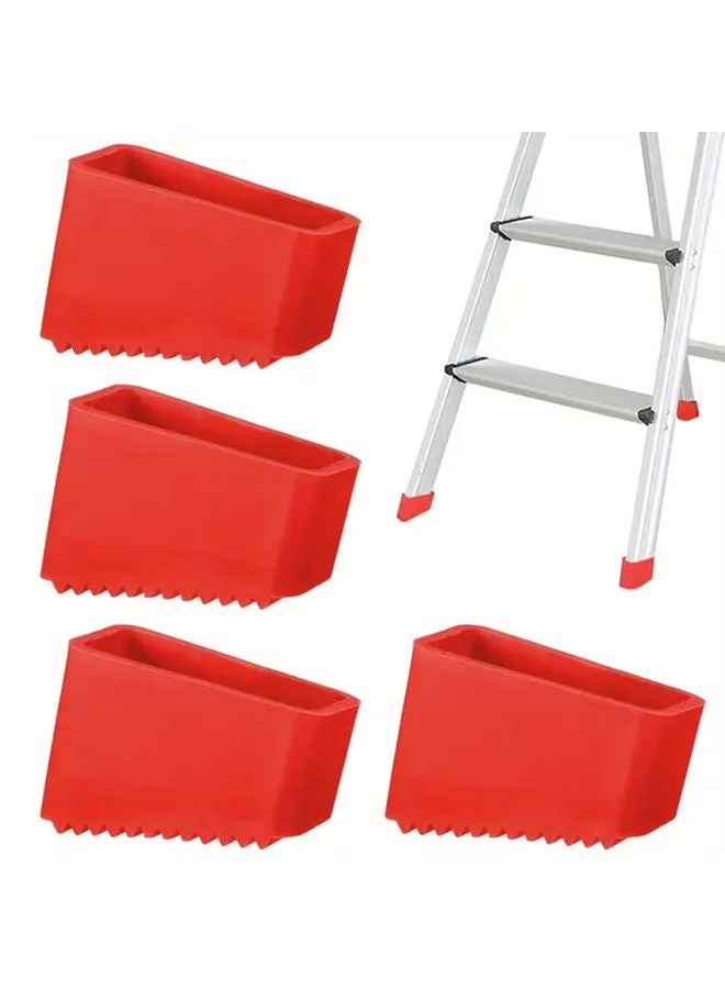 Red Non Slip Rubber Feet Replacement Kit For Folding Ladder Furniture Leg Protectors - Image 2