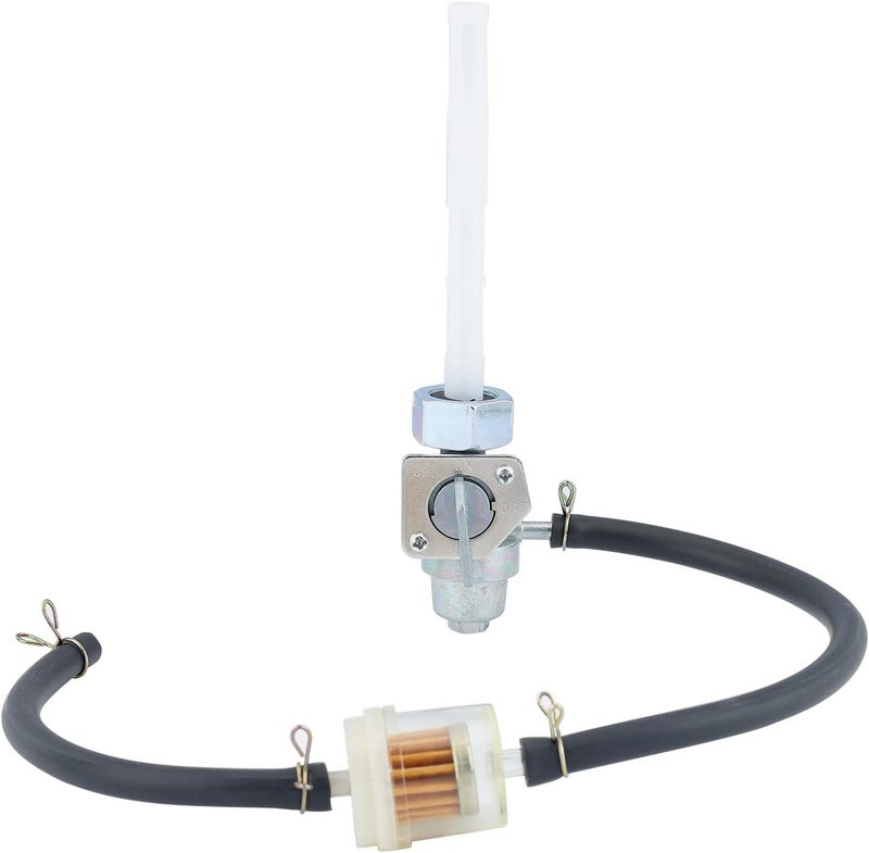Savior Gas Fuel Tank Switch Valve Petcock for Honda TRX250 TRX250X TRX300 TRX200SX TRX300EX ATC350X Fourtrax 1985 1986 1987 1988 Petcock Fuel Shut Off Valve Replacement Parts W Fuel Filter Fuel Hose - Image 2