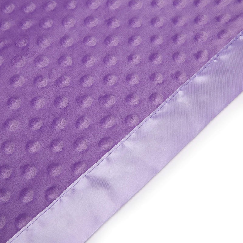 Pro Goleem Baby Soft Minky Dot Blanket with Silky Satin Backing Baby Gifts for Boys and Girls (Purple, 30â€™â€™ x 40â€™â€™) - Image 4