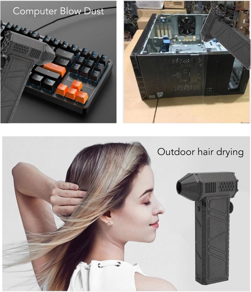 جياو منفاخ هواء، 130,000 دورة في الدقيقة، منفاخ جاف نفاث بسرعة غير متدرجة، منفضة هواء مضغوط، منفاخ قوي، منظف كهربائي محمول باليد للسيارة، التخييم، لوحة المفاتيح، الأماكن الخارجية - Image 5