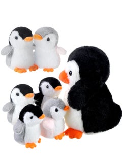 SYOSI, 7pcs Plush Stuffed Penguin Toys with Mom and Small Baby, Realistic Penguin Plushie Toy as Birthday Festival Gift for Kids Boys Girls, Sleep Partners