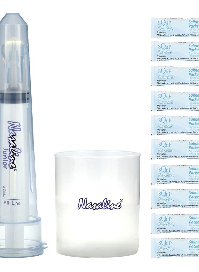 Squip Nasaline Junior Nasal Rinsing System For Children Ages 4-12 14 Piece Kit - Image 2