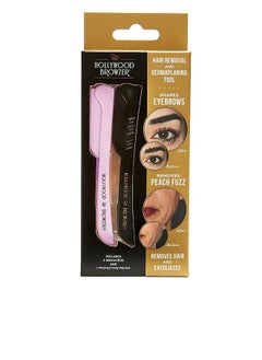 Passion Pink&Black Duo (includes 2 Browzers 1 PINK and 1 BlUE and a Protective Pouch) For Eyebrow Shaping, Removing Unwanted Hair and Dermaplaning/Exfoliation