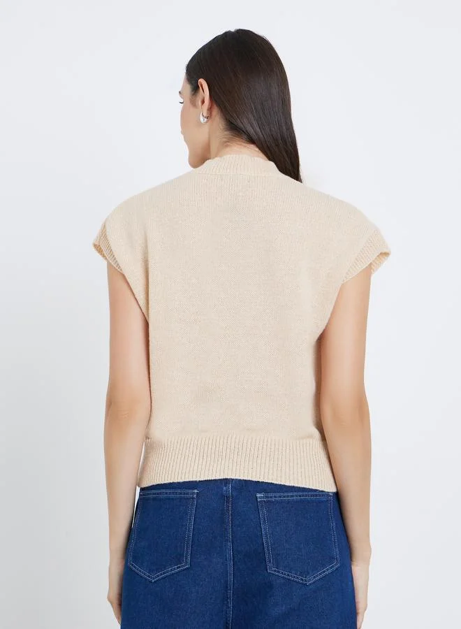 Styli Styli Women Beige Boxy Fit Knit Vest