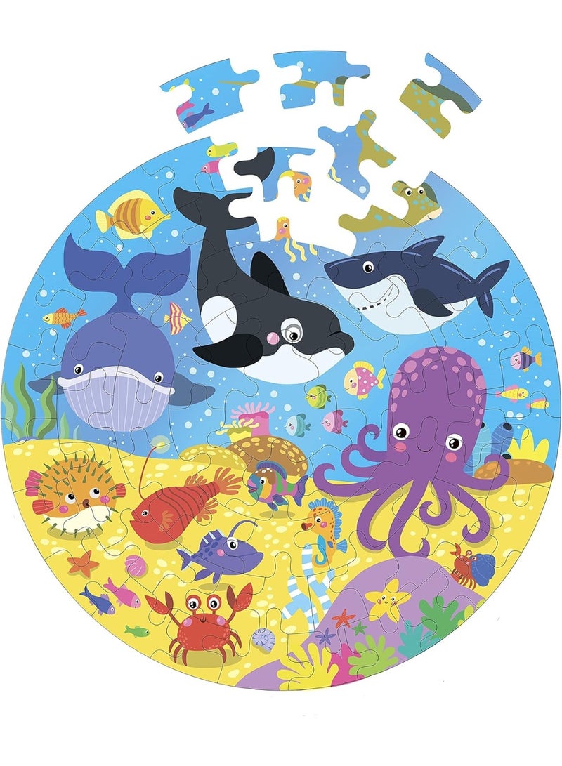 Fiddlys Creative Wooden Jigsaw Puzzle For Children 66Pcs (Sea World) - Image 2
