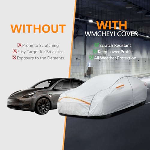WMCHEYI Car Cover Waterproof All Weather,6 Layers Car Covers for Automobiles, Full Exterior Cover with Zipper, Outdoor Car Cover Sun UV Rain Snow Wind Protection, Fit for 185"(185*70*59 inch)Sedan - Image 2
