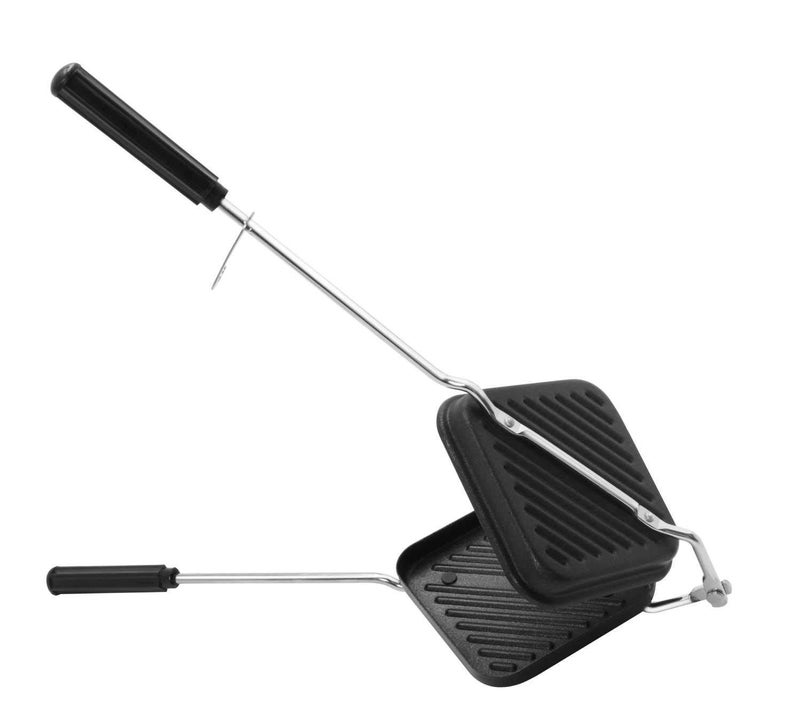 NETIZEN NonStick Non Electric Aluminium 2 Slice Grill Sandwich Bread Toaster Black Pack of 1 Grill Toaster - Image 1