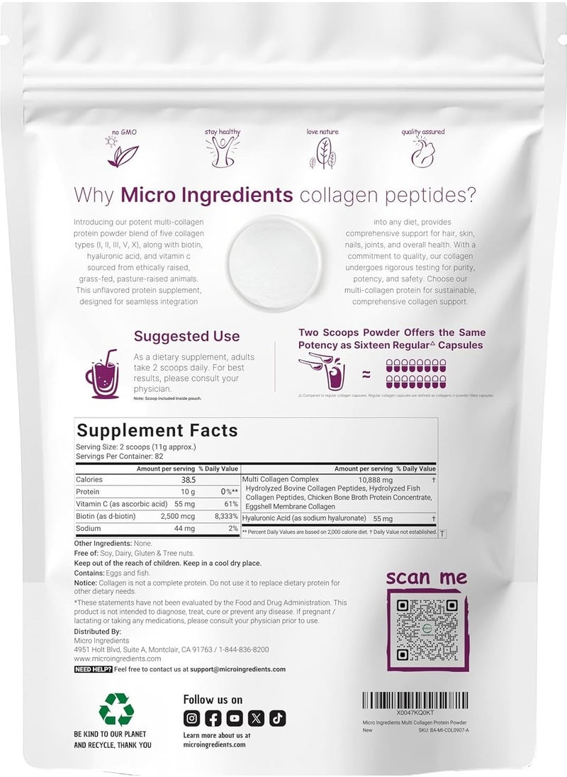 Micro Ingredients - Collagen Peptides, Unflavored 2LB - Image 1
