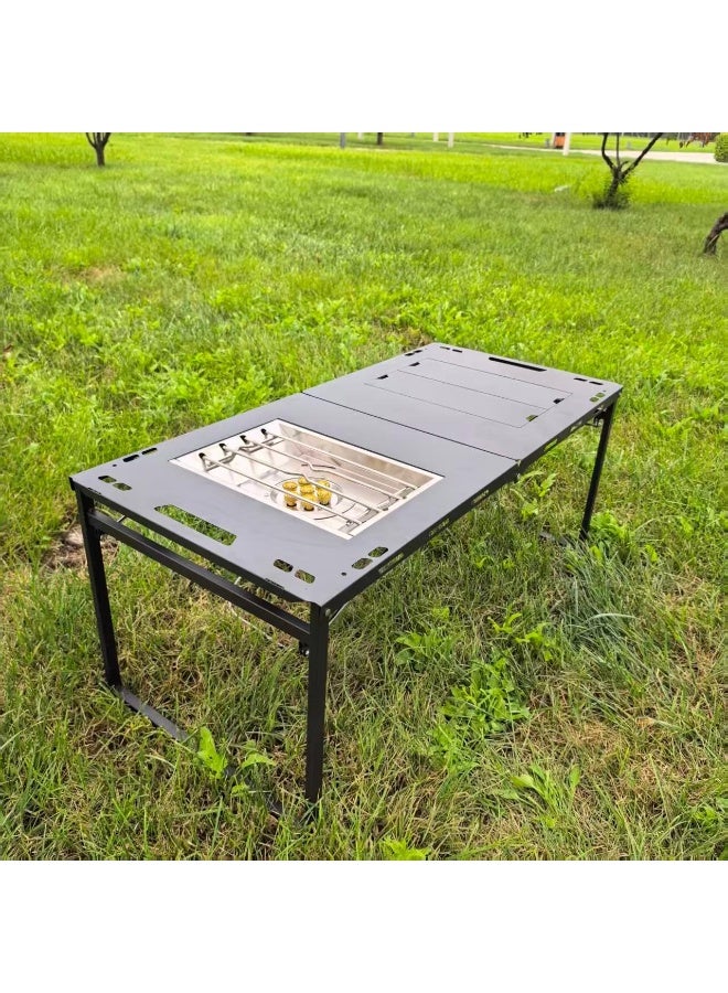 BlueFire Portable Folding Picnic Table – IGT Compatible Modular Camping BBQ Table with Semi-Automatic Hydraulic Legs, Adjustable Height, Detachable Outdoor Cooking Table, Lightweight Compact Folding Table for Camping, Picnics, BBQ, Travel & Outdoor Photography - Image 4
