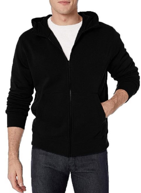 سويت شيرت بقلنسوة أساسي سادة وأكمام طويلة