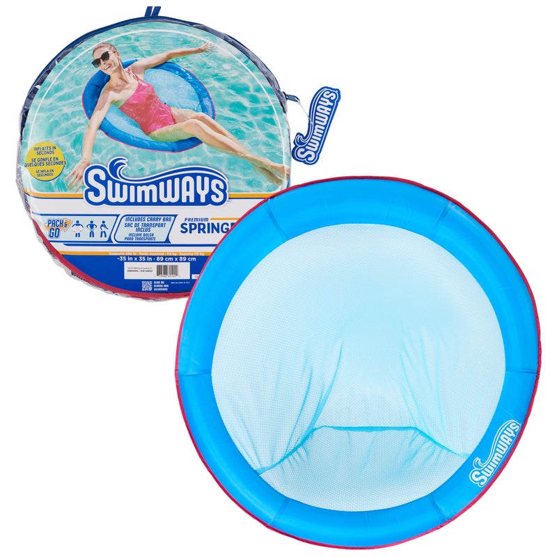 SwimWays Spring Float Premium Papasan Pool Lounger Inflatable Pool Floats Adult with Fast Inflation for Ages 15 Up - Image 2
