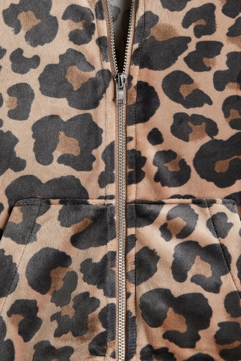 H&M Velour zip-through hoodie
