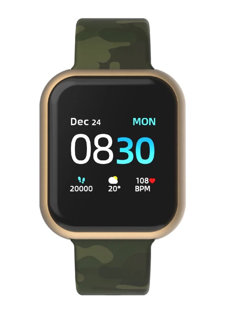 iTouch Unisex Interactive Air 3 Watch Gold/Green Camo with Silicone Strap, 500009G0-A53 - Image 1