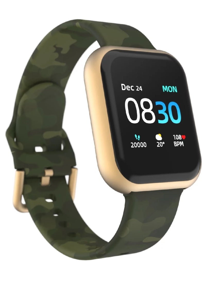 iTouch Unisex Interactive Air 3 Watch Gold/Green Camo with Silicone Strap, 500009G0-A53 - Image 2