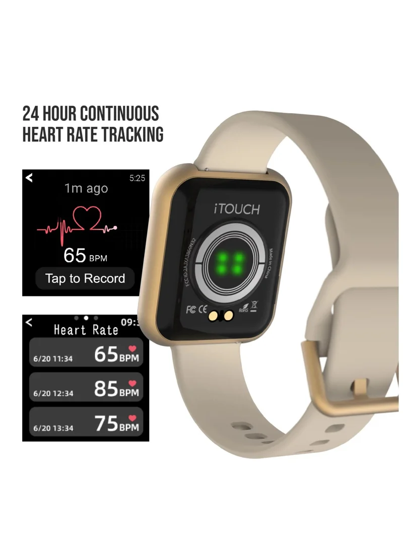 iTouch iTouch Unisex Interactive Air 3 Watch Gold/Green Camo with Silicone Strap, 500009G0-A53