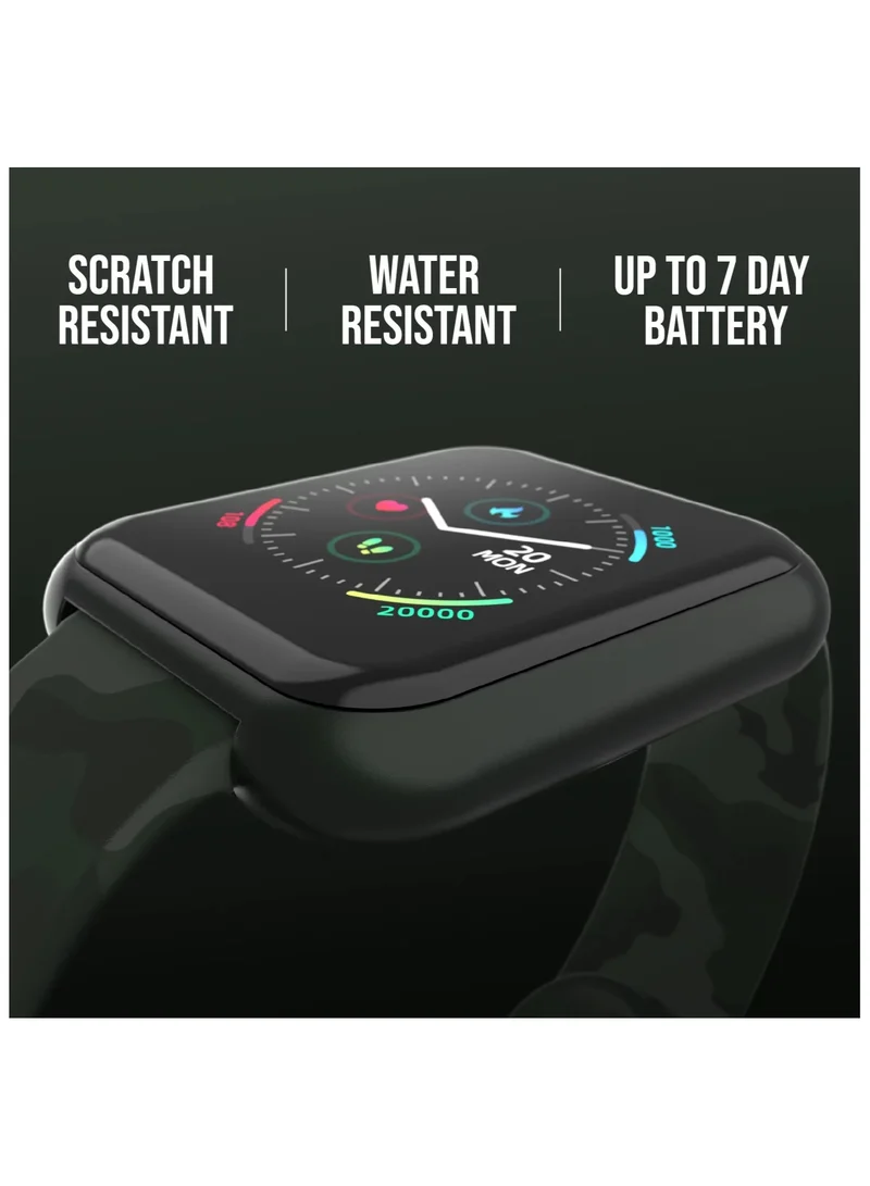 iTouch iTouch Unisex Interactive Air 3 Watch Gold/Green Camo with Silicone Strap, 500009G0-A53